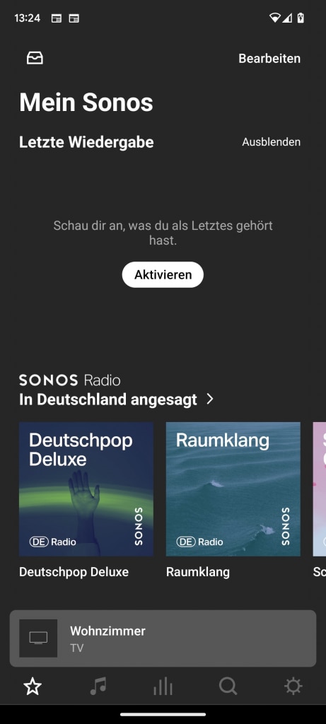 App, Radio der Sonos Beam (Gen 2) Soundbar