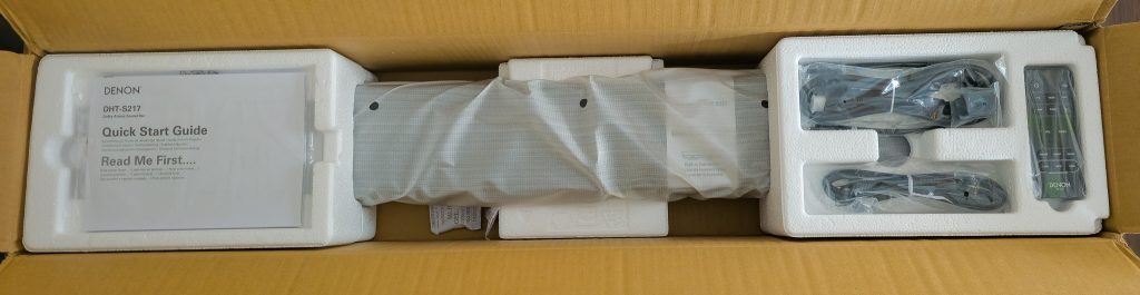 Denon DHT-S 217 Soundbar Verpackung geöffnet