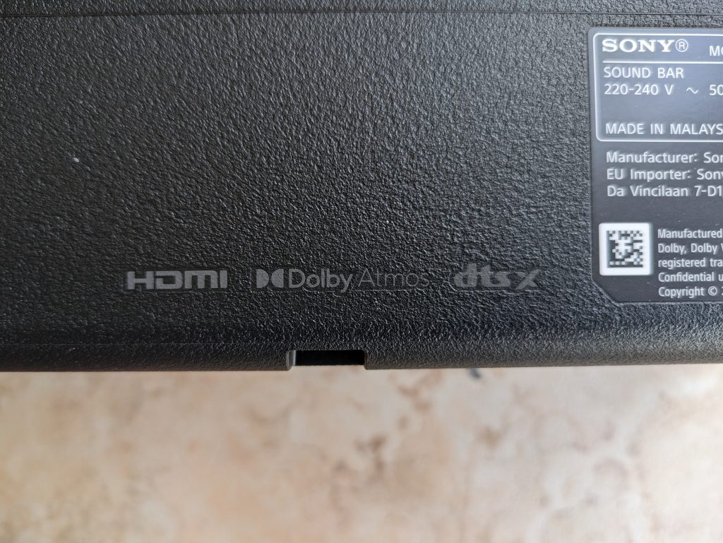 Sony HT A7000 Soundbar Nahansicht von hinten