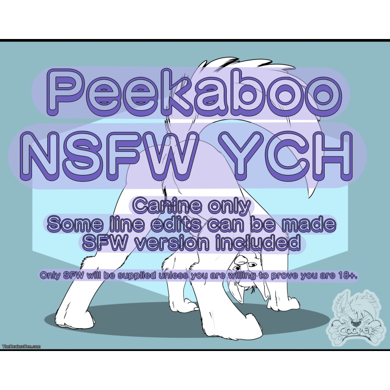 Canine NSFW YCH - Peekaboo