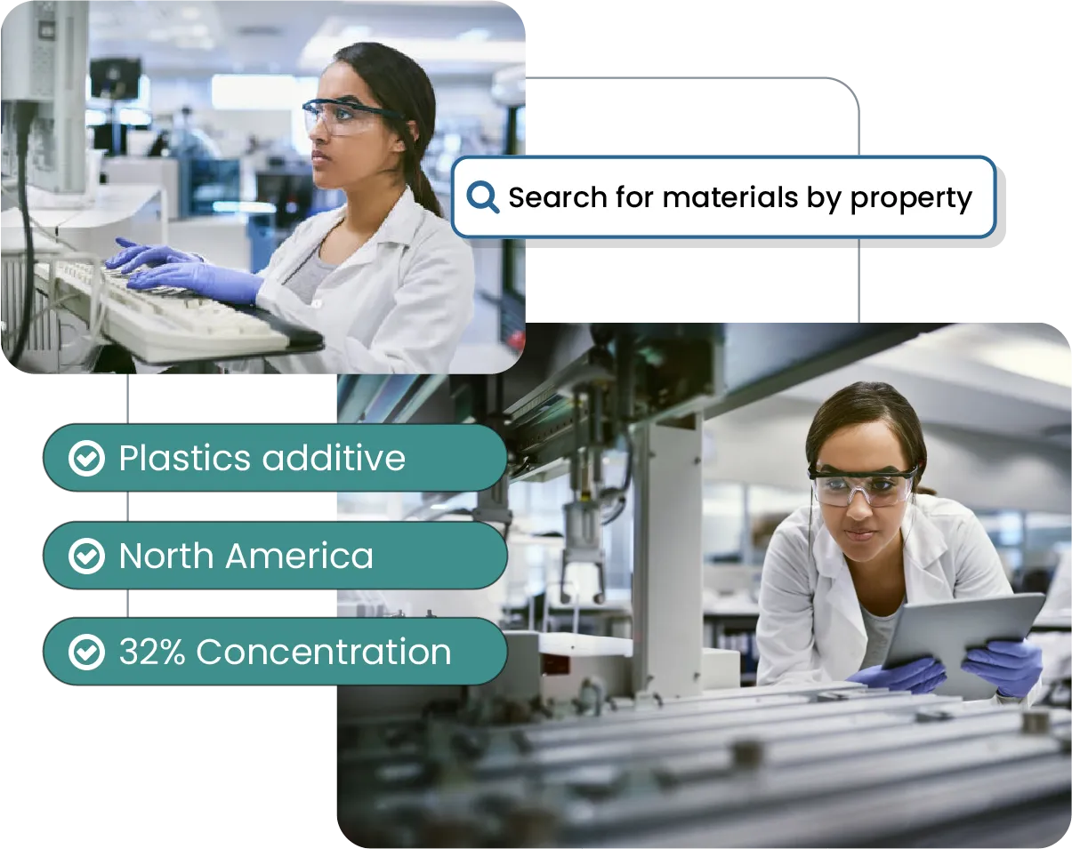 Search Prospector materials by chemical and general properties