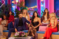 JaNa Craig, Daia McGhee, Miguel Harichi, Andrea Cormona, Leah Kateb, Daniela Ortiz Rivera, and Ariana Madix during the Love Island USA Season 6 Reunion.