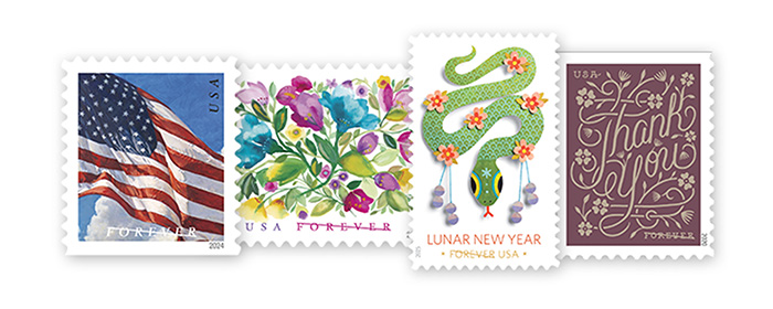 Forever Stamps available from The Postal Store.