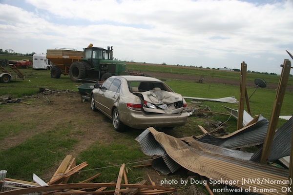 Car damage north of Braman