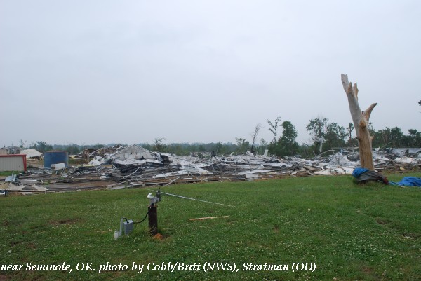 Damage near Seminole, OK