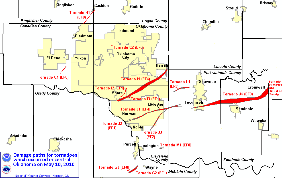 May 10, 2010 Tornadoes in Central Oklahoma