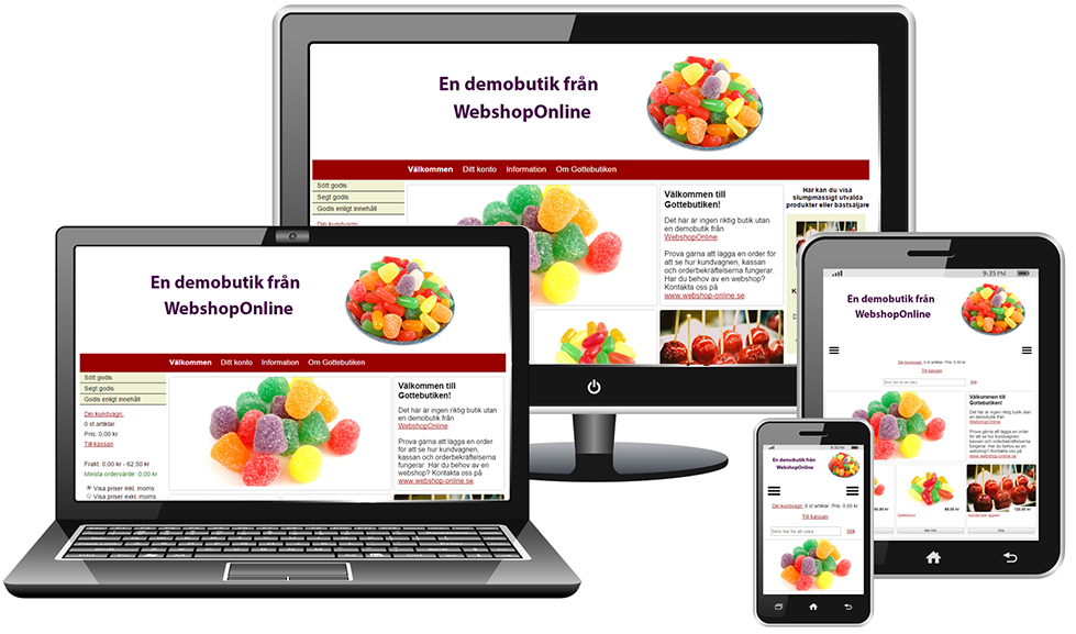 gratis webshop mobilanpassad